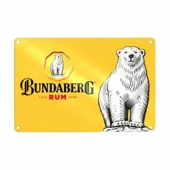 Outlet 😉 Bundaberg Rum Bundaberg Yellow Tin Sign 🛒