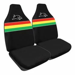 Promo 🛒 NRL Seat Covers - Panthers, Built-In Headrests, Size 60 Front Pair 🤩