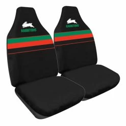 New 💯 NRL Seat Covers - Rabbitohs, Built-In Headrests, Size 60 Front Pair 🔔