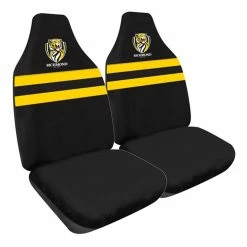 Cheapest ❤️ AFL Seat Covers - Richmond, Built-In Headrests, Size 60 Front Pair ❤️