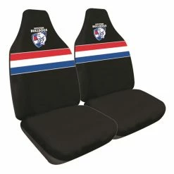 Cheapest 👏 AFL Seat Covers - Bulldogs, Built-In Headrests, Size 60 Front Pair 🤩
